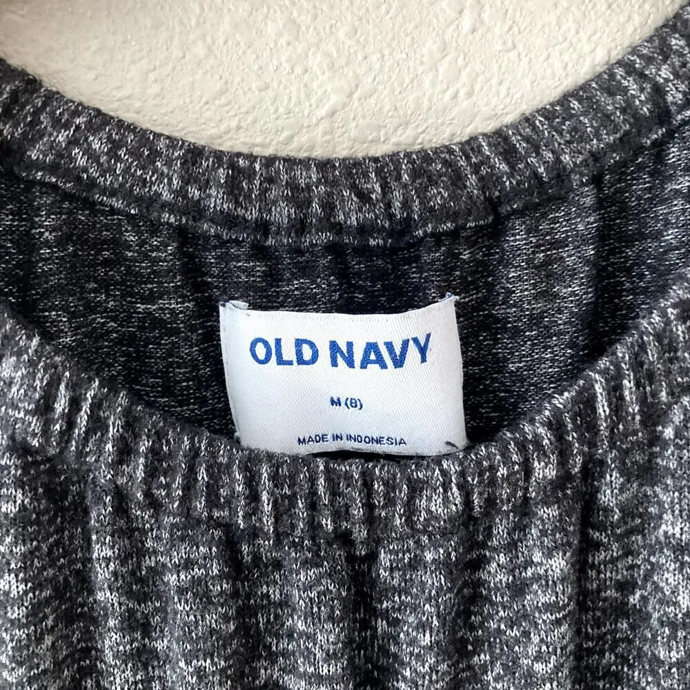 Old Navy Plush Short Sleeve Jumpsuit - Black Jack Space Dye - Medium 8